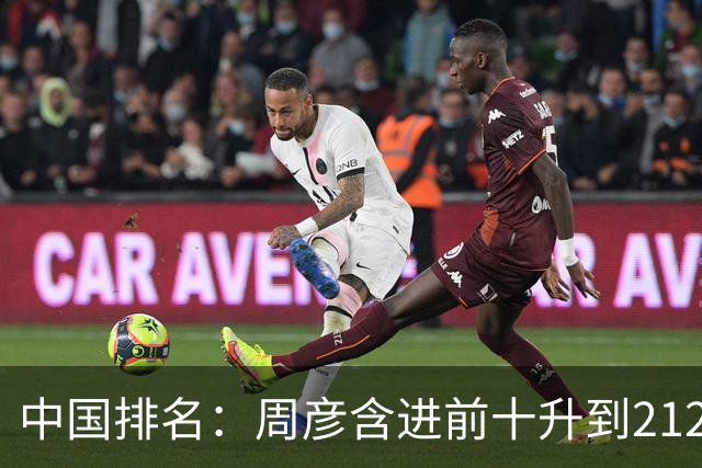 中国排名：周彦含进前十升到212位 彭博夺冠693位