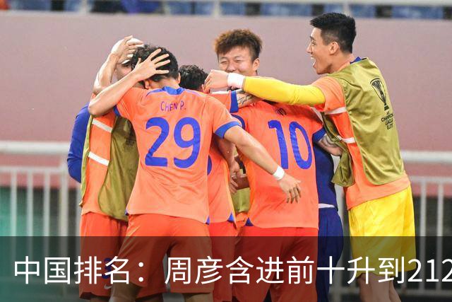 中国排名：周彦含进前十升到212位 彭博夺冠693位